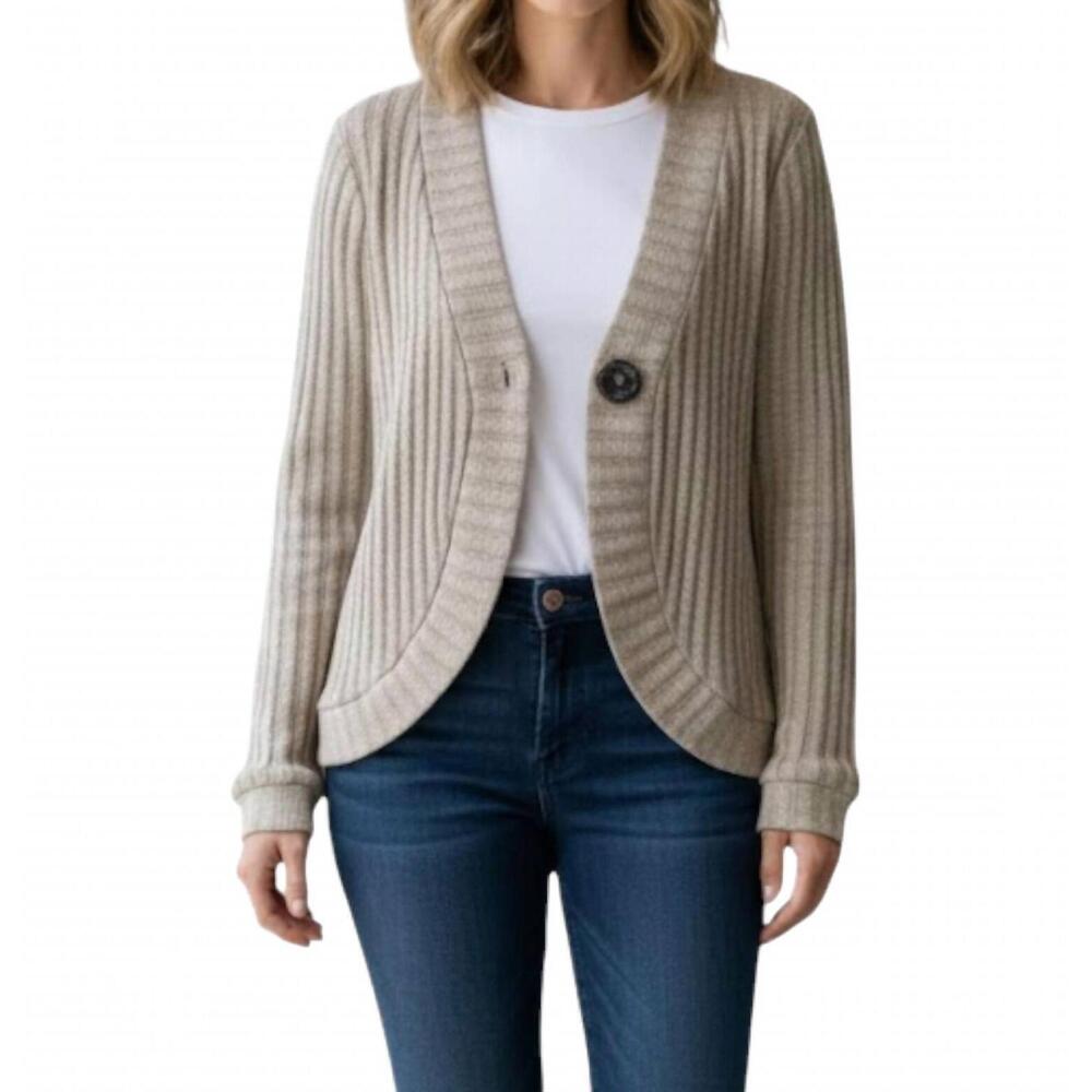 NEW DOE AND RAE long sleeve one button cardigan in moss green